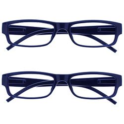 The Reading Glasses Company Blu Nero Leggero Comodo Lettori Valore 2 Pacco Uomo Donna Rr32-3 +2,50 - 58 Gr