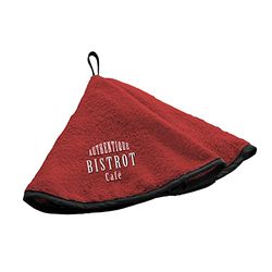 Douceur d'Intérieur, Hand Towel Round Diameter 60 cm Authentic Red Embroidered Sponge