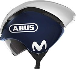 ABUS GameChanger TT Aero hjälm - aerodynamisk cykelhjälm optimalt ventilationssystem unisex - blå/vit, storlek L