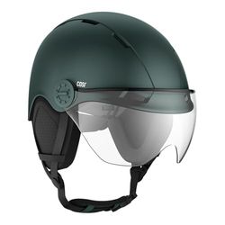 CASR Style - Casque Lifestyle Urbain pour Vélo & Trottinette Electrique - Visière Transparente & Cache-Oreille Amovibles - Confort Optimal pour Homme & Femme - Kaki - Taille L