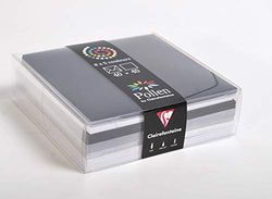 Clairefontaine 20833C - Cofanetto da 40 Buste gommate, Formato Quadrato (14x14cm) + 40 Biglietti, Formato 13,5x13,5cm - Corrisondenza Pollen - Tema Inverno - 5 colori diversi
