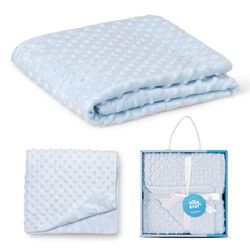 Interbaby - Manta bebé recém-nascido | manta de bebé 100% poliéster, veludo, macio, confortável, quente, manta de meses bebé 80 x 110 cm, unissexo, para berços, carrinhos | azul
