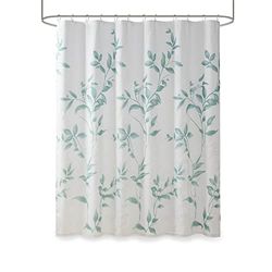 Madison Park Cecily, tenda da doccia, lussuosa stampa con foglie botaniche, decorazione moderna per il bagno, lavabile in lavatrice, 183 x 183 cm, schiuma di mare