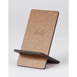 RHODIA 194404C - Soporte para teléfono móvil de bronce - 8x8,5x13 cm - Exterior de piel sintética - Colección Rhodiarama Home Office - Organización de oficina y almacenamiento de diseño