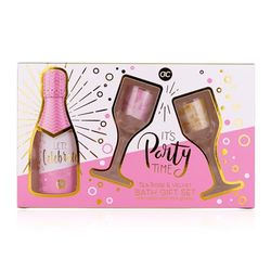 Accentra Let's Celebrate Gift Set for Women in Beautiful Gift Box, 150 ml Shower Gel, 2 x Shot Glasses in Champagne Glass Shape (2.5 cl Each), Care Set for Women and Girls for Birthday and Special