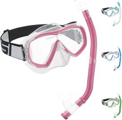 Cressi Set Estrela VIP Jr Kit de snorkeling, unissexo para crianças, transparente/rosa, Uni