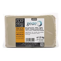 Pebeo - Argila de cozedura branca, 1,5 kg - Argila para escultura - Argila de cozedura branca - 1,5 kg