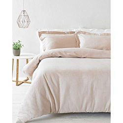 Yard Riva Paoletti Rey Duvet Cover Set Blush Pink Waffle textura da armadura 2 X Oxford fronteira fronhas de almofada inclui 100 % algodão lavável na máquina 230 x 220 cm (91 x 877 cm " Polegada adas)