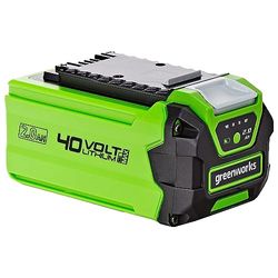 Greenworks Batterie 40V - Puissante Batterie Lithium-Ion 2Ah Pour Outils de Jardin et Électriques 40V Greenworks, Charge Rapide, Contrôle de la Charge par LED à 3 Niveaux, Garantie 2 Ans - G40B2