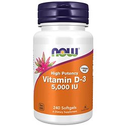 Now Foods, Vitamin D3 Depot, 5.000IU, Cholécalciférol, Haute Dosé, 1 Capsule tous les 5 Jours, 240 Capsules molles, Testé en Laboratoire, Sans Soja, Sans Gluten, Sans OGM