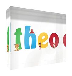 Little Helper LHV-THEO-A7BLK-15FR Souvenir Décoratif en Acrylique Transparent Poli comme Diamant Style Illustratif Coloré avec le Nom de Jeune Garçon Théo 7,4 x 10,5 x 2 cm Petit