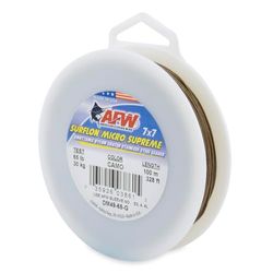 American Fishing Wire Surflon Micro Supreme Fil de pêche en Acier Inoxydable avec revêtement en Nylon 7 x 7, Couleur Marron Camouflage, Test 29,5 kg, 100 m