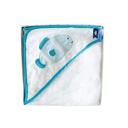 Doudou et Compagnie DC3661 badhanddoek met capuchon, vismotief, 80 x 80 cm, amandelgroen