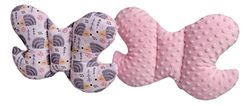 Medi Partners Oreiller pour bébé Papillon 100% coton en peluche Minky pour enfant soutien du cou pour voiture poussette voyage sommeil oreiller cervical rouleau de répétition