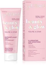 Eveline Cosmetics Beauty&Glow Illuminating & Smoothing Face Cream with ILLUMIGLOW™ Technology - Hyaluronic Acid, Vitamin C, Camu Camu, Coconut Oil - 75 ML