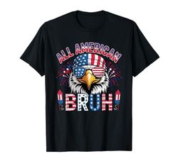 All American 4th Of July US Flag Eagle Sunglasses Fireworks T-Shirt