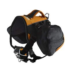 Kurgo Baxter Grande - Zaino Trekking per Cani, Borsa Cane da Dorso Regolabile, per Hiking, Running, Campeggio - Nero/Ariacione