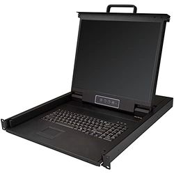 StarTech.com Consola KVM de Montaje en Rack de Servidores - Teclado QWERTY - KVM VGA de 1 Puerto con Monitor LCD de 19" - Switch KVM 1U con Cables - USB - 50.000 MTBF (RKCONS1901)