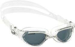 Cressi Flash Swim Goggles óculos de natação premium para adultos 100% anti-UV, transparente/branco/cinzento, tamanho único