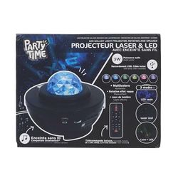 PARTY TIME, LA10440, Rotating LED Projector, Project The Galaxy Indoors While Enjoy Music with Built-in Speaker And Practical Size, 16.4 x 13 x 16.2 cm