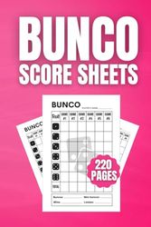 Bunco Score Sheets: 220 Score Pads for Scorekeeping | Bunco Dice Game for Party Supplies 6x9in