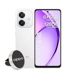 OPPO A40 Smartphone, Fotocamera AI 50MP, Selfie 5MP, Display 6.67” 90HZ LCD HD+, 5100mAh, RAM 12 (6+6) +ROM 128GB (esp1TB), IP54, Supporto Auto [Versione Italia], Starlight White
