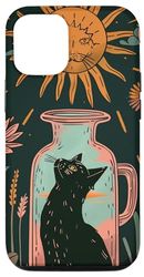 iPhone 14 Tarot Card Style Witchy Art Floral Bombay Cat Case