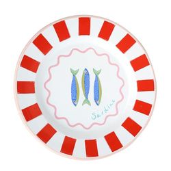 Talking Tables Bon Appetit piatto smaltato fatto a mano con motivo a pesce 25 cm leggero ideale per pranzi all'aperto picnic campeggio spiaggia elegante stoviglie estive lavabili in lavastoviglie