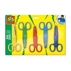 SES Creative 00839 Zigzag Scissors Set for Kids, 5 Patterns
