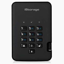 iStorage diskAshur2 SSD 256GB Nero - SSD portatile sicuro - Protetto da password - Resistente alla polvere e all'acqua - Crittografia hardware