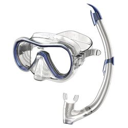 SEAC Set Giglio Bi- Verres avec Valve, Set de plongée et Snorkeling en Silicone, Tuba avec Purge de Evacuation pour Adultes