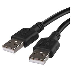 EMOS Cable USB A a USB-A, cable de conexión, intercambio de datos y sincronización, cable de carga de 2 m 2.0 USB para transferencia de datos, alta velocidad 480 Mbps, color negro