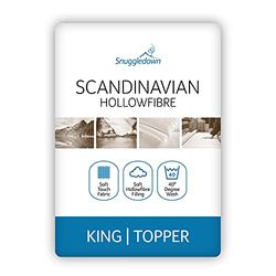 Snuggledown escandinavo colchón Topper, Microfibra, Blanco, King