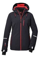 killtec Donne Giacca da sci/giacca funzionale con cappuccio staccabile con cerniera e ghetta antineve KSW 81 WMN SKI JCKT, black blue, 40, 39746-000