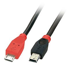 Lindy 0.5m USB OTG Cable - Black, Type Micro-B to Mini-B
