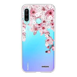 Evetane Coque Compatible avec Huawei P30 Lite 360 intégrale Coque Avant arrière Resistant Fine Protection Solide Housse Etui Transparente Cerisier Motif Tendance