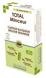 NUTRIGÉE - Total Minceur - 4 Actions Minceur - Capte, Bloque, Brûle & Draine - Favorise L'Amincissement, le Contrôle du Poids et de L'Appetit - 30 Gélules - Programme de 15 Jours - Fabriqué en France