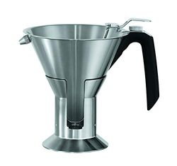 RÖSLE Entonnoir à Pâtisserie - Acier Inoxydable18/10 - Pour doser les liquides et pates, avec graduation intérieure et buses interchangeables - Passe au Lave-vaisselle, Argenté