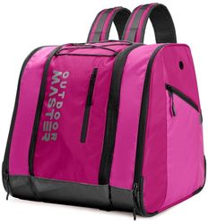 OutdoorMaster Sac à Dos pour Bottes de Ski, Voyage en Avion, Snowboard, Sac à Dos avec Fond imperméable pour Casque de Ski, Lunettes et Gants - Fuchsia