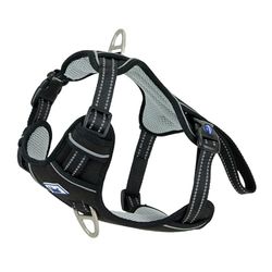 Ancol Viva - Arnés para Perro de Ejercicio y Viaje en Color Negro, cómodo Accesorio para Mascotas con Pecho Acolchado y 2 Clips para Correa, tamaño pequeño, 35-45 cm