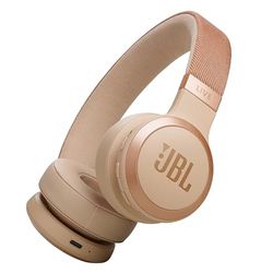 JBL Live 670NC Wireless On-Ear Headphones with Noise Cancelling Technology and up to 65 hours Battery Life, in Sandstone