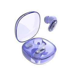 Mars Gaming MHIB2, Bluetooth 5.4 Oordopjes, Indringend Geluid, Ergonomisch Halftransparant en Ultracompact Ontwerp, 24 Uur Afspeeltijd, Draadloze Oordopjes met Oplaadcase en LED-indicator, Paars​