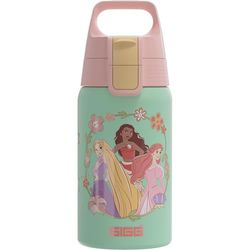 SIGG - Roestvrijstalen drinkfles voor kinderen - Shield One Disney Princesses - Geschikt voor koolzuurhoudende dranken - Lekvrij - Vederlicht - BPA-vrij - Sport & School - Blauw - 0,5L