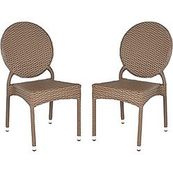 Safavieh Olivier Set de 2 Chaise, Rotin, Marron, 56 x 43 x 87,88 cm