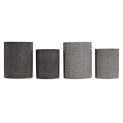 Set di vasi DKD Home Decor grigio cemento grigio scuro (2 pz) (17 x 17 x 21 cm) (14 x 14 x 17 cm)