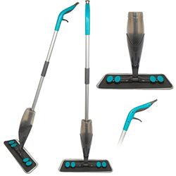 Beldray LA029425FEU7 - Mocio in microfibra senza sostanze chimiche, solo acqua, funzione spray integrata, fibre microscopiche, bottiglia ricaricabile da 600 ml, testa girevole a 180 gradi, per