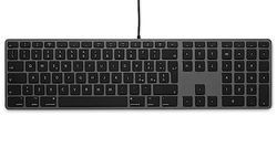 LMP - Teclado Italiano (QWERTY) con Teclado numérico, Cubierta Superior de Aluminio y 2 Puertos USB – para Mac – Gris Espacial