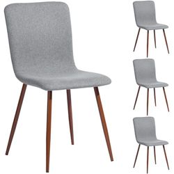 Shally Dogan Zestaw 4 krzeseł do jadalni, nóżki ze stali o wyglądzie drewna, miękkie siedzisko, ergonomiczne krzesło skandynawskie wzornictwo, idealny fotel do pokoju dziecięcego, kuchni, biura