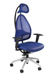 Topstar J170T S18 Open Art 10, design en comfort draaistoel, bureaustoel, incl. armleuningen, blauw, aluminium zilver