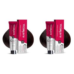 Vitalcare | Professional - Colorazione Permanente Professionale, Crema Colorante Capelli, Tintura Capelli con Proteine della Seta, n° 4/23, Castano Giamaica, 100ml (Confezione da 2)